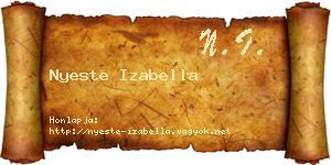 Nyeste Izabella névjegykártya